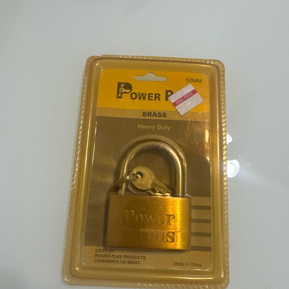 Vintage New Power Plus Heavy Duty Brass Lock With Keys U6 50 Mm